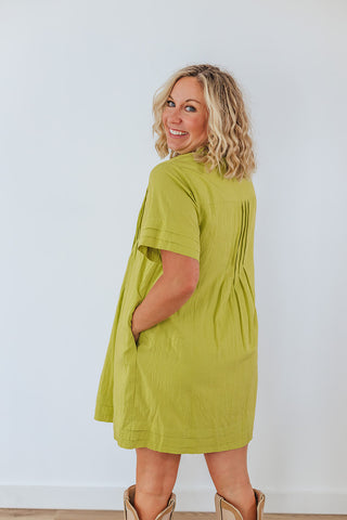 Flatter Me Dress - Lime