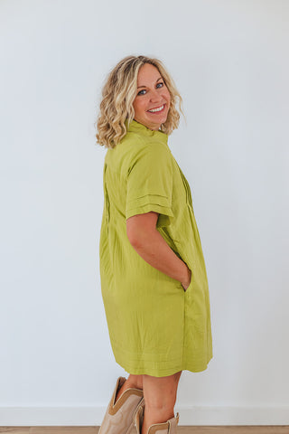 Flatter Me Dress - Lime