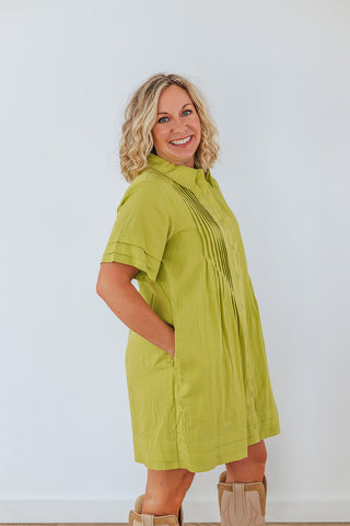 Flatter Me Dress - Lime