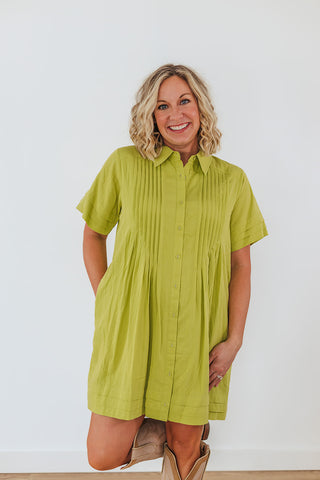 Flatter Me Dress - Lime