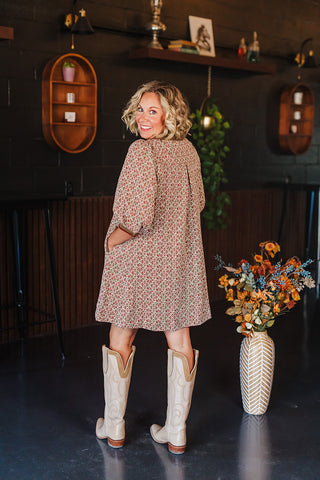 Fall State Of Mind Dress - Chesnut