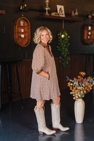 Fall State Of Mind Dress - Chesnut