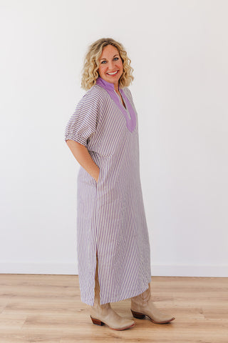 Spring Stripe Season Dress - Lavender