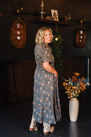 La Dahlia Dress - Copper Floral