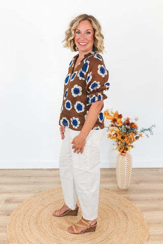 Dreaming of Blue Flowers Top