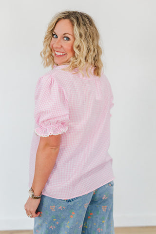 Lauren Top - Pink Gingham