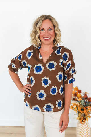 Dreaming of Blue Flowers Top