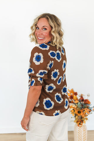 Dreaming of Blue Flowers Top