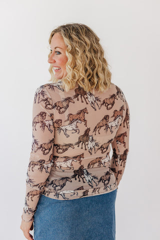 Kate Mesh Top - Wild Horses