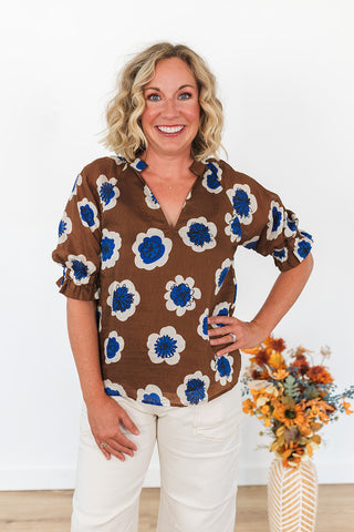 Dreaming of Blue Flowers Top