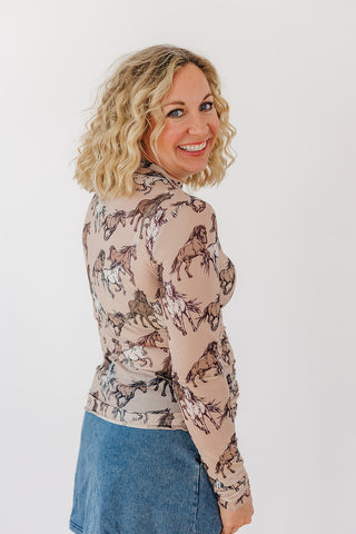 Kate Mesh Top - Wild Horses