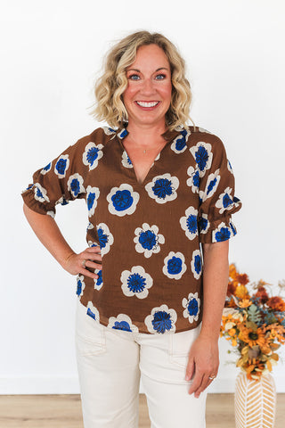Dreaming of Blue Flowers Top