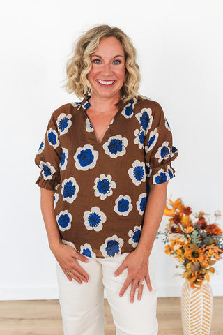 Dreaming of Blue Flowers Top