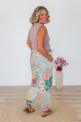 Pretty Patchwork Print Pants