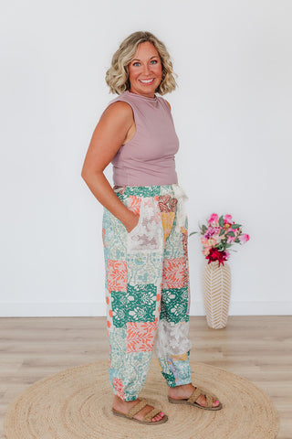 Pretty Patchwork Print Pants