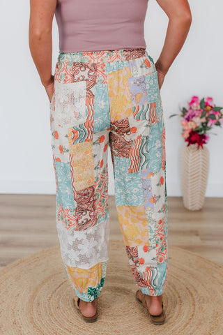 Pretty Patchwork Print Pants