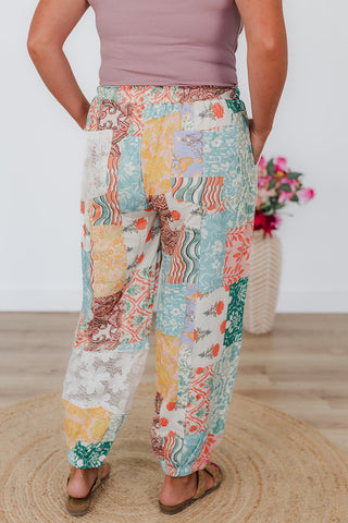 Pretty Patchwork Print Pants
