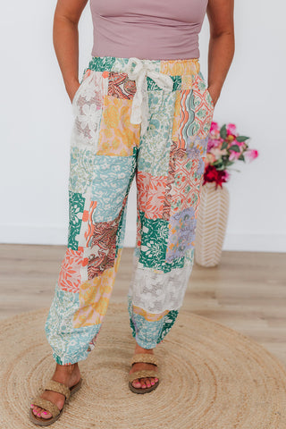 Pretty Patchwork Print Pants