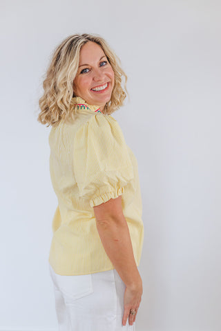 Neon Rainbow Top - Neon Yellow