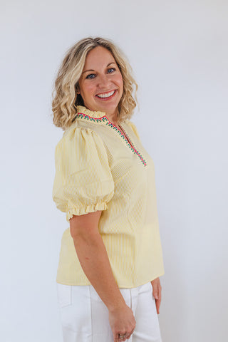 Neon Rainbow Top - Neon Yellow