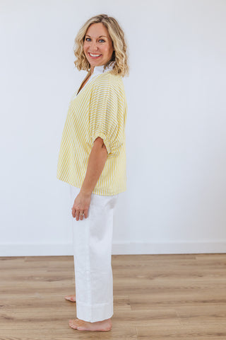 Say It Ain't So Stripe Top - Yellow