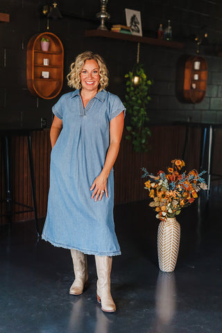 Hey There Delilah Denim Dress - Light Wash