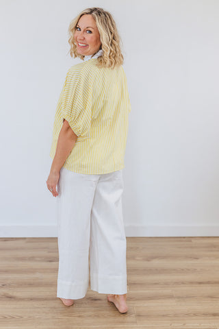 Say It Ain't So Stripe Top - Yellow