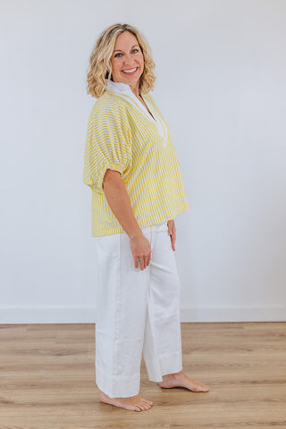 Say It Ain't So Stripe Top - Yellow