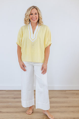 Say It Ain't So Stripe Top - Yellow