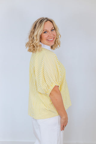Say It Ain't So Stripe Top - Yellow