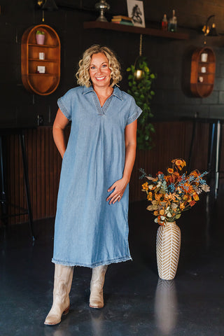 Hey There Delilah Denim Dress - Light Wash