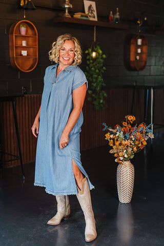 Hey There Delilah Denim Dress - Light Wash