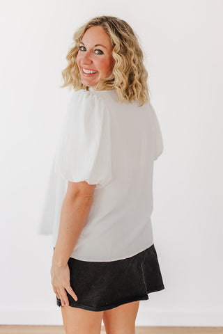 Ruthie Ruffle Top - Off White