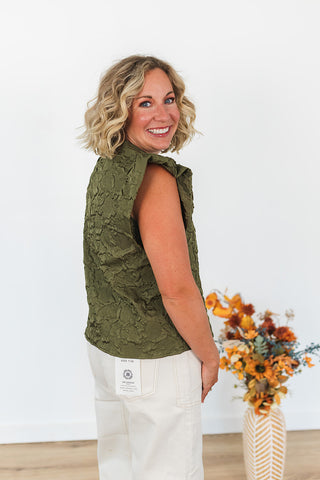 Here for the Party Top - Olive