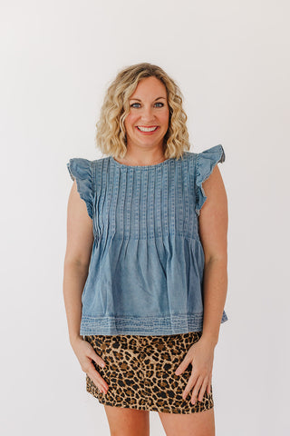 Flutter Me Denim Top