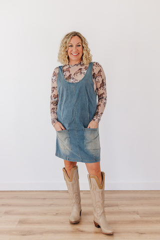 Meadow Refined Denim Jumper Dress