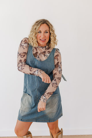 Meadow Refined Denim Jumper Dress