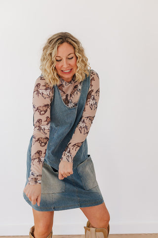 Meadow Refined Denim Jumper Dress