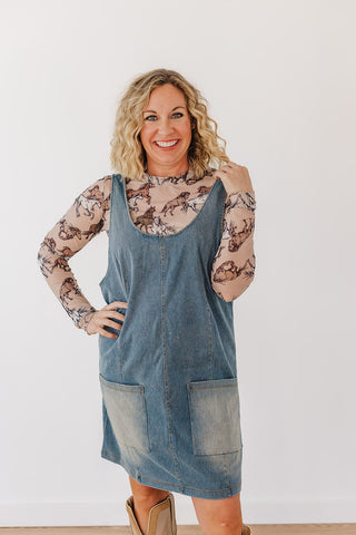 Meadow Refined Denim Jumper Dress