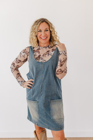 Meadow Refined Denim Jumper Dress