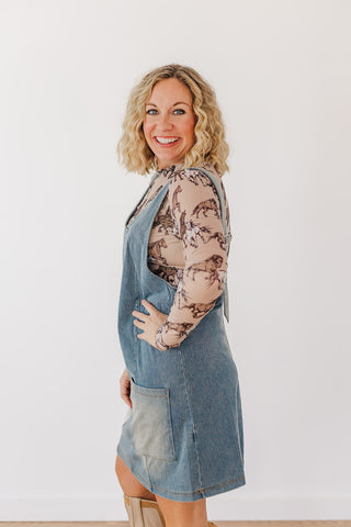 Meadow Refined Denim Jumper Dress