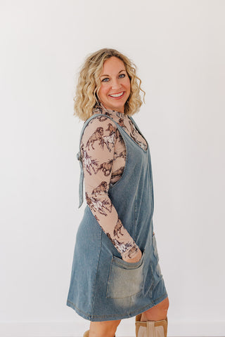 Meadow Refined Denim Jumper Dress