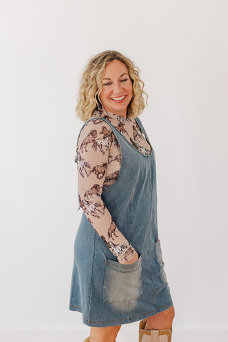 Meadow Refined Denim Jumper Dress