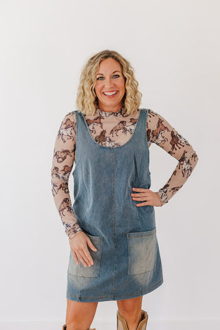 Meadow Refined Denim Jumper Dress