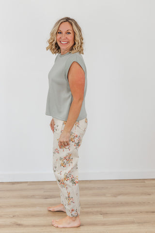 Cap Sleeve Crissy Top - Sage