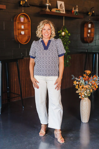 Fall State Of Mind Top - Navy