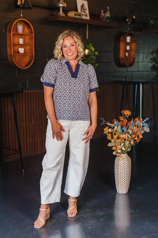 Fall State Of Mind Top - Navy