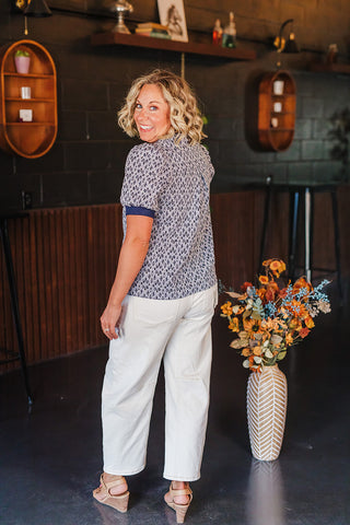 Fall State Of Mind Top - Navy