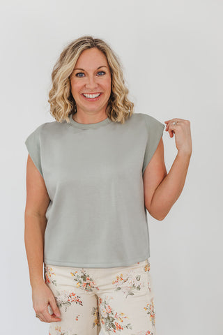 Cap Sleeve Crissy Top - Sage