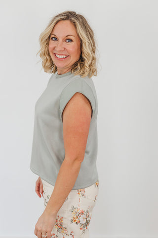 Cap Sleeve Crissy Top - Sage